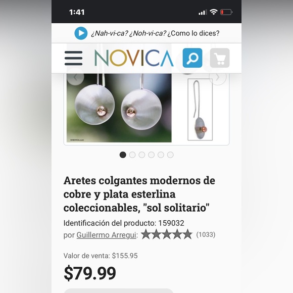 925 copper silver dangling earrings - Picture 9 of 10